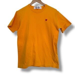 Play Comme des Garçons Orange Heart Tee Medium Crew Neck